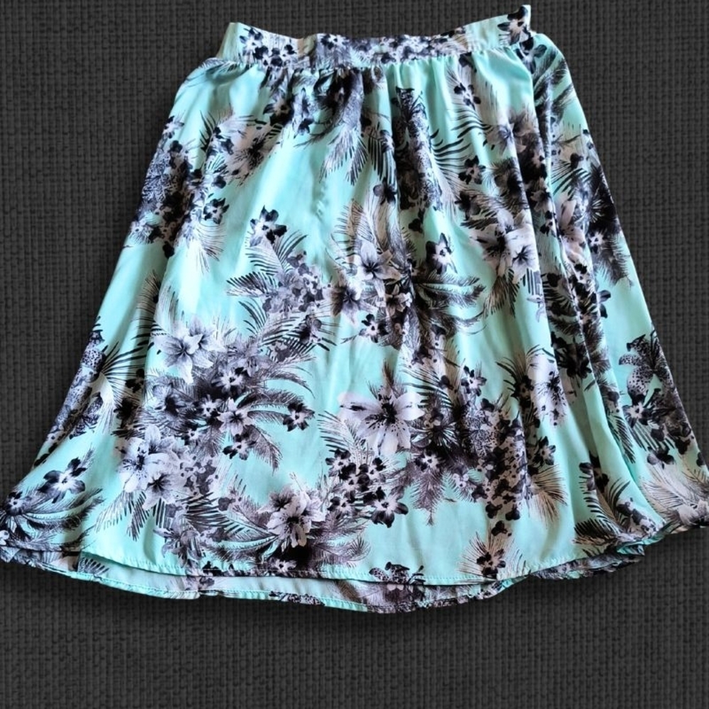Tropical Floral A-Line Skirt